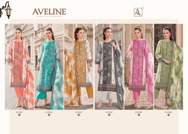 Aveline By Alok Viscose Muslin Printed Dress Material 